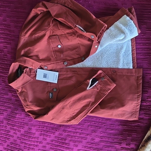 Wildfang Essential Fleece Lined Shacket Small Cinnamon NWT - Picture 2 of 4